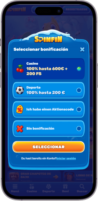 Spinfin Casino Registro